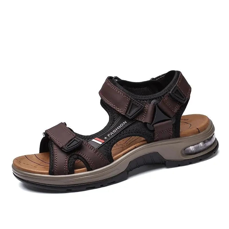 Men’s Orthopedic Leather Sandals – Comfortable & Supportive | Zenwalk